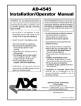 American Dryer Corp. AD-4545 Installation manual