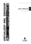 Behringer Virtualizer Pro DSP1024P User`s manual