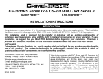 CrimeStopper CS-2015TW1.II Operator`s manual