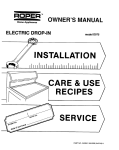 Roper ELECTRIC DROP-IN D975 Operating instructions