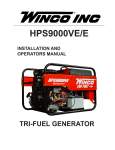 Winco HPS9000VE Operating instructions