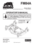 Servis-Rhino FM84A Operator`s manual