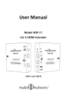 Audio Authority Cat 5 HDMI Extender HDP-11 User manual