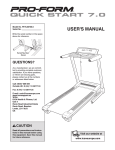 ProForm 7.0 White Centrex User`s manual