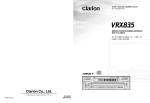 Clarion VRX835 Owner`s manual