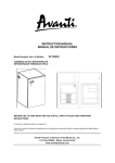 Avanti EC152BH Instruction manual