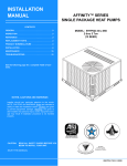 York AFFINITY BHP024 Installation manual