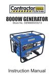 Contractor GEN8000 Instruction manual