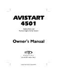Avital 4501 Owner`s manual