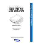 Microwave Data Systems MDS 1710 A Specifications