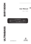 Behringer Ultrabass BXR1800H User manual