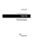 Radio Shack TAD-759 Owner`s manual