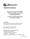 Schumacher Electric PI-200 Owner`s manual