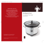Wolfgang Puck WPSC0010 Operating instructions