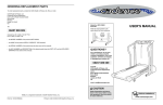 Weslo Cadence 1050 User`s manual