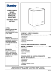 Danby Millenium DWC450W Owner`s manual