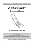 Cub Cadet V46M Operator`s manual