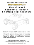 Aqua Products IN GROUND ROBOTIC SWIMMING POOL CLEANER Operating instructions