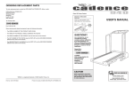 Weslo Cadence 16.0 Cwl Treadmill User`s manual