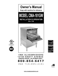 CMA Dishmachines GW-100 Owner`s manual