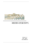 MSI pc2pc bluetooth Instruction manual