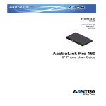 Aastra Pro 160 User guide