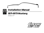 Classic AutoAir 1971-1973 Mustang A/C system Installation manual