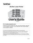 Brother 5070N - HL B/W Laser Printer User`s guide