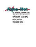Vehicle Systems AHE-130-04X Owner`s manual