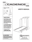 Weslo CADENCE 1005 User`s manual