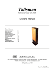 Audio Concepts SE Reference Tower Owner`s manual