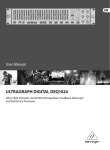 Behringer Ultragraph Digital DEQ1024 User manual