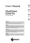 Eizo DURAVISION FDS1701 User`s manual