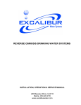 Excalibur REVERSE OSMOSIS DRINKING WATER SYSTEMS Service manual