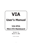 VIA Technologies Mini-ITX User`s manual