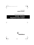 Radio Shack Regulated Power Supply Owner`s manual