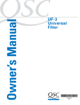 QSC UF-3 Owner`s manual