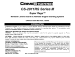 CrimeStopper CS-2011RS.III Operating instructions