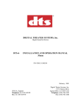 DTS DTS-6 Installation manual