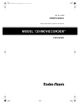 Radio Shack 130 MOVIECORDER Owner`s manual
