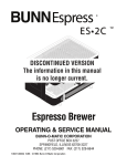 Bunn ESPRESS ES2C Service manual