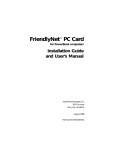 Asante FriendlyNET PC Card Installation guide