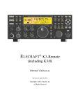ELECRAFT K3-Remote Owner`s manual