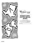 Whirlpool Gold ELECTRIC AND GAS DRYER Use & care guide