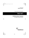 Radio Shack TAD-1017 Owner`s manual