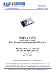 Roving Networks WIFLY GSX User manual