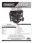 Briggs & Stratton 13500 Owner`s manual