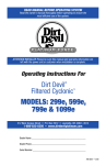 Dirt Devil Platinum Force Owner`s manual