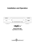 Audio Authority AVX-562 User manual