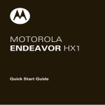 Motorola HX1 - Endeavor - Headset User`s guide